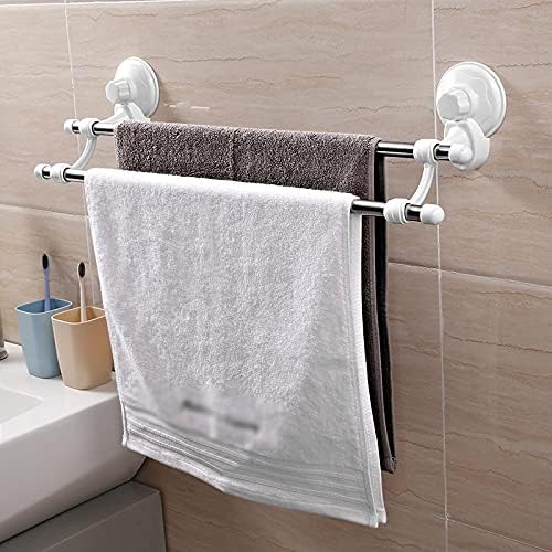 TJLSS kućna kupaonica stalak za ručnike od nehrđajućeg čelika Vakuum za usisavanje Polica za ručnik s dvostrukim ručnikom