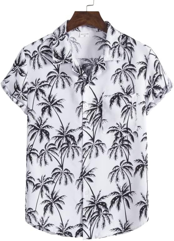 Wpyyi muška havajska košulja postavljena kratki rukavi tiskani ležerni gumb dolje košulja kratke hlače 2 komada odmarališta