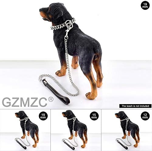 GZMZC Ovratnik za pseće lanac Visoko polirani kubanski link od nehrđajućeg čelika jaka teška karata za žvakanje pješačkog lanaca za