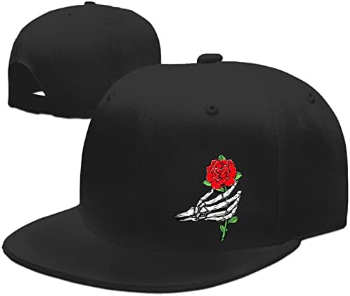 Bejzbolska kapa za muškarce, šeširi s ravnim vizirom, muški ružičasti šešir s lubanjom, skeletni prsti, Crna bejzbolska kapa, hip hop,
