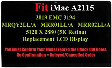 Warwolfteam zamjena 27 5K kompatibilno s iMac A2115 rano 2019. LCD zaslon zaslon LM270QQ1 661-12558 EMC 3194 MRQY2LL/A MRR01LL/A MRR02LL/A