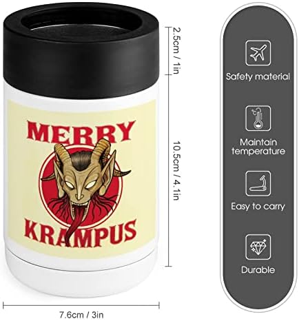 Merry Krampus Cooler Cup od nehrđajućeg čelika izolirano Can Coolers držač za nosač s poklopcima za žene darovi muškarci