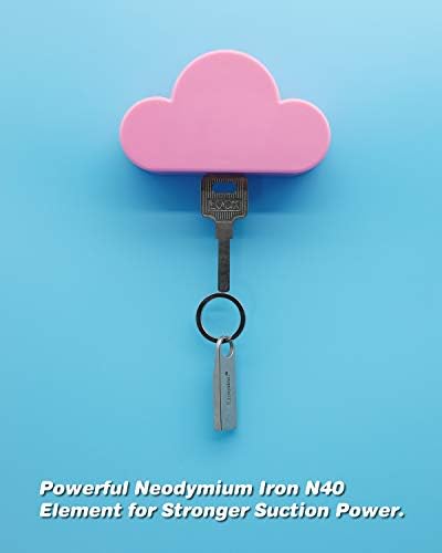 Meyerascal ružičasti oblak magnetski držač ključeva za zid, kreativni i jedinstveni ukras, jaka magnetska sila može objesiti više tipki