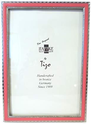 Tizo Haffke 5 x 7 ružičastih emajla srebrni okvir