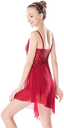 Ellydoor žene lirička moderna baletna haljina camisole suknjeni leotard asimetrični plesni kostim za ples