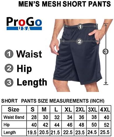 Progo USA muške atletske vlage koje su dugačke mrežice kratke hlače s dva bočna džepa