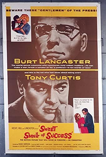 Filmski plakat slatki miris uspjeha 27h41, SAD, na jednom listu, film Berta Lancastera i Tonija Curtisa, u režiji Aleksandra MCKENDRICKA