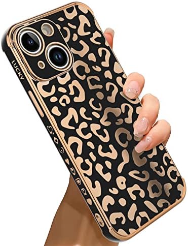 Bonoma kompatibilna s iPhoneom 14 Plus Leopard Plating Nice Luksuzno elegantno zaštitnik kamere za kameru Soft TPU zaštitni kut zaštitni