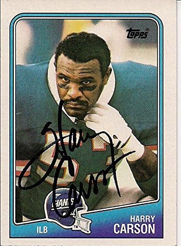Harry Carson Autographed 1988 Topps Card - NFL nogometne kartice s autogramima
