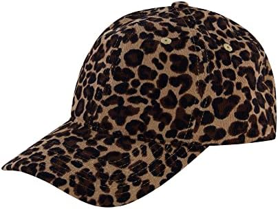 Ženska bejzbolska kapa od baršunaste Pamučne bejzbolske kape s leopard printom s uvijenim obodom