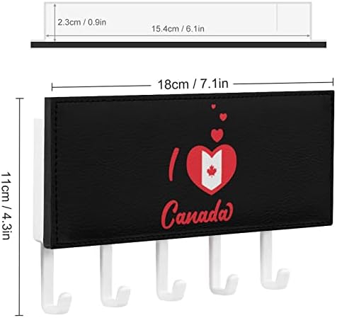 Volim Kanada Kanada zastava PU kožni držač ključeva zidna montirana ključ kuka Organizator ključ nosača za ulaz za policu ukras