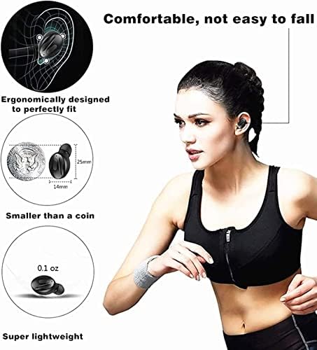 Hoseili 【2022New EditionBluetooth slušalice.Bluetooth 5.0 Bežične slušalice u uši stereo zvučni mikrofon Mini bežični uši s slušalicama