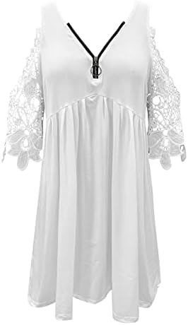 BMISEGM Ženska jesen hladna narukvica na ramenu Ljetna obična tunika haljina mini haljina čipkasti vrhovi haljine Ravna haljina