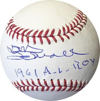 Don Schwall potpisao je službeni bejzbol Major League 1961. Al Roy - Autografirani bejzbols