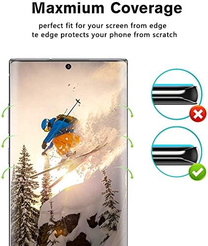 [2+2 pakiranje] Galaxy S22 Ultra Screen zaštitnik, staklo od 9h kaljenog, ultrazvučni nosač otiska prsta, 3D zakrivljen, HD Clear Scratch