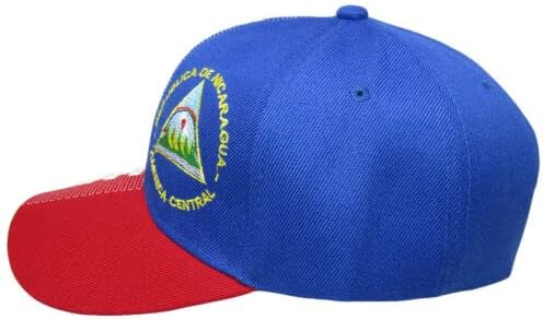 Nikaragvanski kraljevski plavi crveno bijeli flaster sa slovnim grbom sa strane vezeni šešir kapa