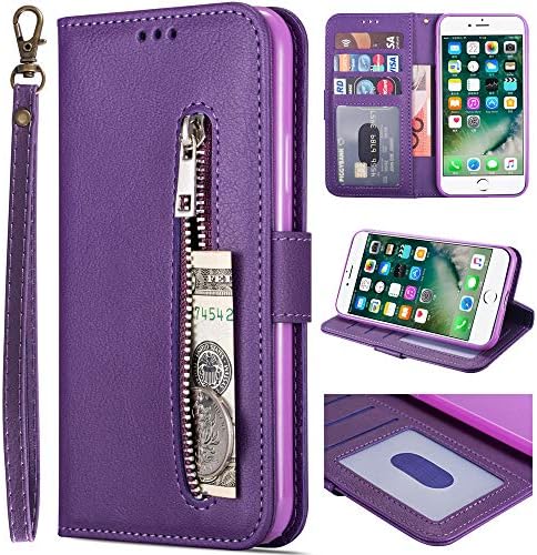 Torbica-novčanik KUDEX za iPhone 7 Plus za žene, torbica za iPhone 8 Plus, Flip-kožni šok-dokaz novčanik u džep na magnetski zatvarač,