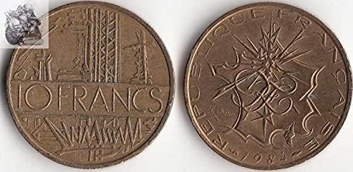 Europska francuska kovanica od 10 franaka Slučajna kolekcija darova u stranim novčićima