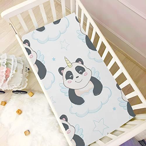 Xigua Panda ugrađeni krevetići za djevojčice i dječake, mekani prozračni krevetić koji je prikladan za standardni krevetić i krevet