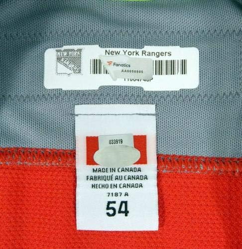 Igra New York Rangersa izdala je Red Practice Shield Jersey 54 DP03316 - Igra korištena NHL dresova
