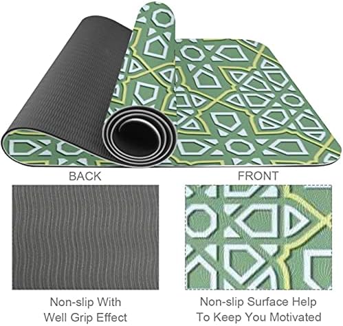 Zelena geometrijska jednostavna debela vrhunska prostirka za jogu od ekološke gume za zdravlje i fitness Protuklizna prostirka za sve