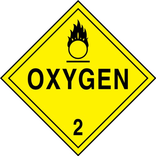 Accuform znakovi mpl204vs1 ljepljive vinil opasnosti klase 2 točke plakate, legenda kisik 2 s grafičkom, 10-3/4 širina x 10-3/4 duljina,