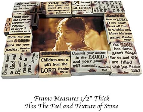 Ubalabs stihovi religiozni okvir za slike 6 x 4 Kršćanski dekor Pokloni Pisma Okviri za pisma Faux Inspirational Stones Slaznice Okviri