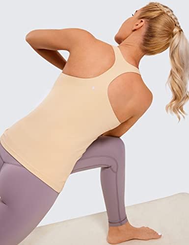 CRZ Yoga Butterluxe Women Workit Racerback Tank Tops s ugrađenim grudnjakom - Scoop vrat podstavljeni vitki joga Yoga Long Camisole