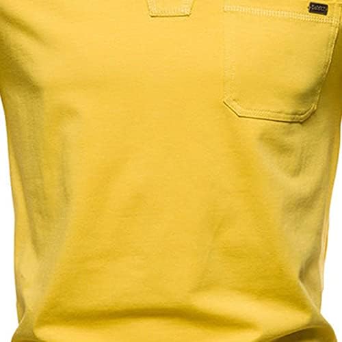 Muška džepna košulja Henley košulja ležerna solidna matica majica majica s kratkim rukavima mišićna bluza ...