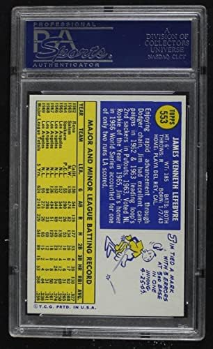 1970. Topps 553 Jim Lefebvre Los Angeles Dodgers PSA PSA 8.00 Dodgers