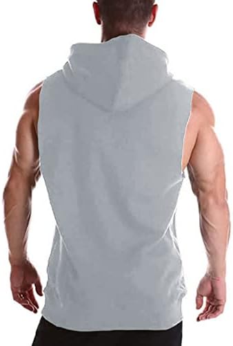 Muški ležerni čipkasti sportski trening bez rukava bez rukava Odsječen kapuljača tenk gornja teretana majica za bodybuilding mišićnu