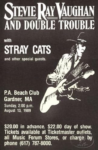 Poster koncerta Stevie Rae Vaughan iz 1989. s mačkama lutalicama