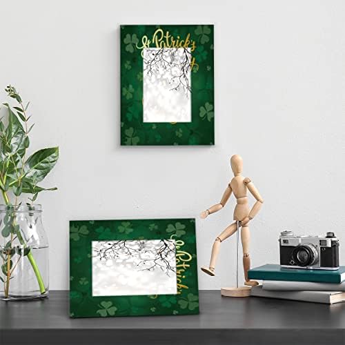 Cfpolarne djeteline St. Patrick's Day Green 11x14 Frame Frame Wood Photo prikaz bez prostirki okviri za fotografije za stol ili zidni