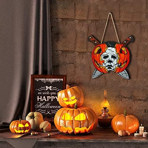 Halloween natpis na vratima horor film Viseći znakovi vješalice za drvena vrata Halloween ukrasi za doživljavanje bundeve za dom