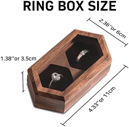 Kutija s dvostrukim prstenom za svadbenu ceremoniju drveni rustikalni držač prstena Gospodin i gospođa kutija za prstenje kutija za