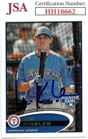Ian Kinsler potpisao je 2012. Topps Baseball na kartici Auto US285- JSA HH18662 - Kartice s autogramiranim pločama od bejzbola