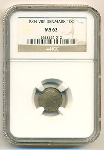1904 DK Danska - Christian IX Silver 10 Ore MS62 NGC