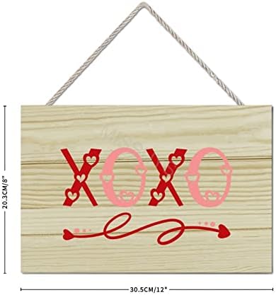 MISSUYSA WOOD Znak, xoxo drveni viseći natpis zidni dekor Farmhouse Platine Valentines Citirajte drveni natpis za kupatilo u kupaonici