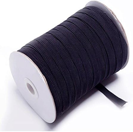 Hljgift pletena elastična 3/8 '' široka 144 jarda-crna