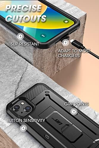 Supcase Unicorn Beetle Pro Case za iPhone 14 / iPhone 13 6.1 , ugrađeni zaštitnik zaslona i kickstand i pojas isječka teški slučaj