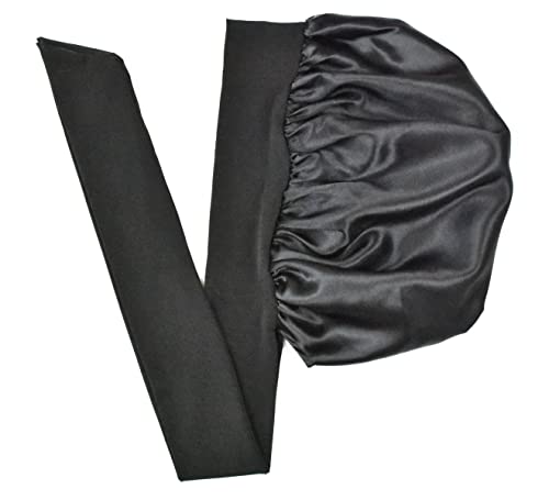 Svileni poklopci satenskog poklopca za žene kovrčave kose pokriva veliki kasuri za spavanje spavaće kape svilena poklopca s kravatom