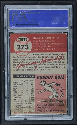 1953. Topps 273 Harvey Haddix St. Louis Cardinals PSA PSA 3.00 Cardinals