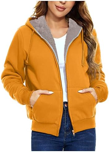 Nokmopo Žene Zimski kaputi Ženski modni plišani plišani patentni zatvarač dugih rukava za šivanje toplih džempera vrhovi kaputa zima