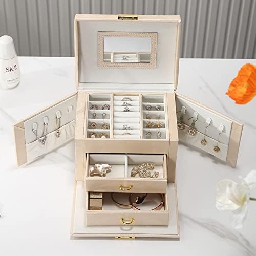 Larxrehy prijenosni ewelry box multifunkcionalni pukotinjak za prstene za ogrlice Ogrlice pribor putni nakit kutija