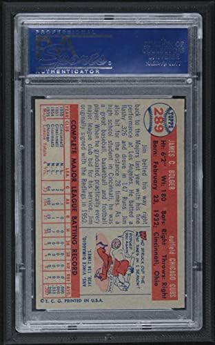 1957. Topps 289 Jim Bolger Chicago Cubs PSA PSA 8,00 CUBS