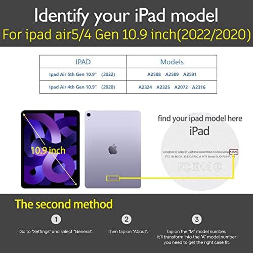 Gexmil za kožu iPad Air5/ Air4 10,9 inč 2022/2020 kućište, pokrivač s kravlju folijom za iPad Air 4. generacija Originalna kožna kožnica,