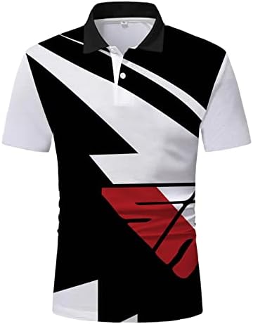 Xxbr muški golf polo majice, ljetna pruga patchwork trips vrhovi kratki rukavi vitki fit casual gumb ovnastički tenis majica