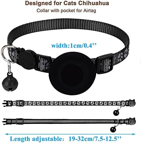 Ogrlica s otiskom mačje šape s ovratnikom s preklopnim zvonom ogrlica s ovratnikom s reflektirajućim Podesivim remenom ogrlica s preklopnim