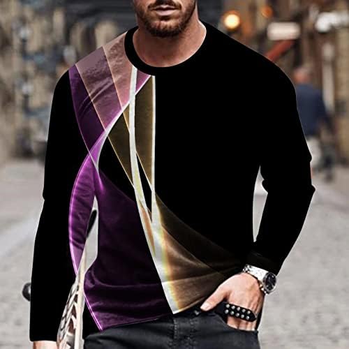 Dizajnerske muške košulje 3d digitalna zasljepljujuća linijska tiskanja okrugli vrat dugi rukavi pulover bluza vlaga grickanja vrhova