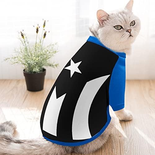 FunnyStar Puerto Rico Crna zastava Pride Print Twimhert za kućne ljubimce s puloverom pulovera za pse za pse Mačka s dizajnom